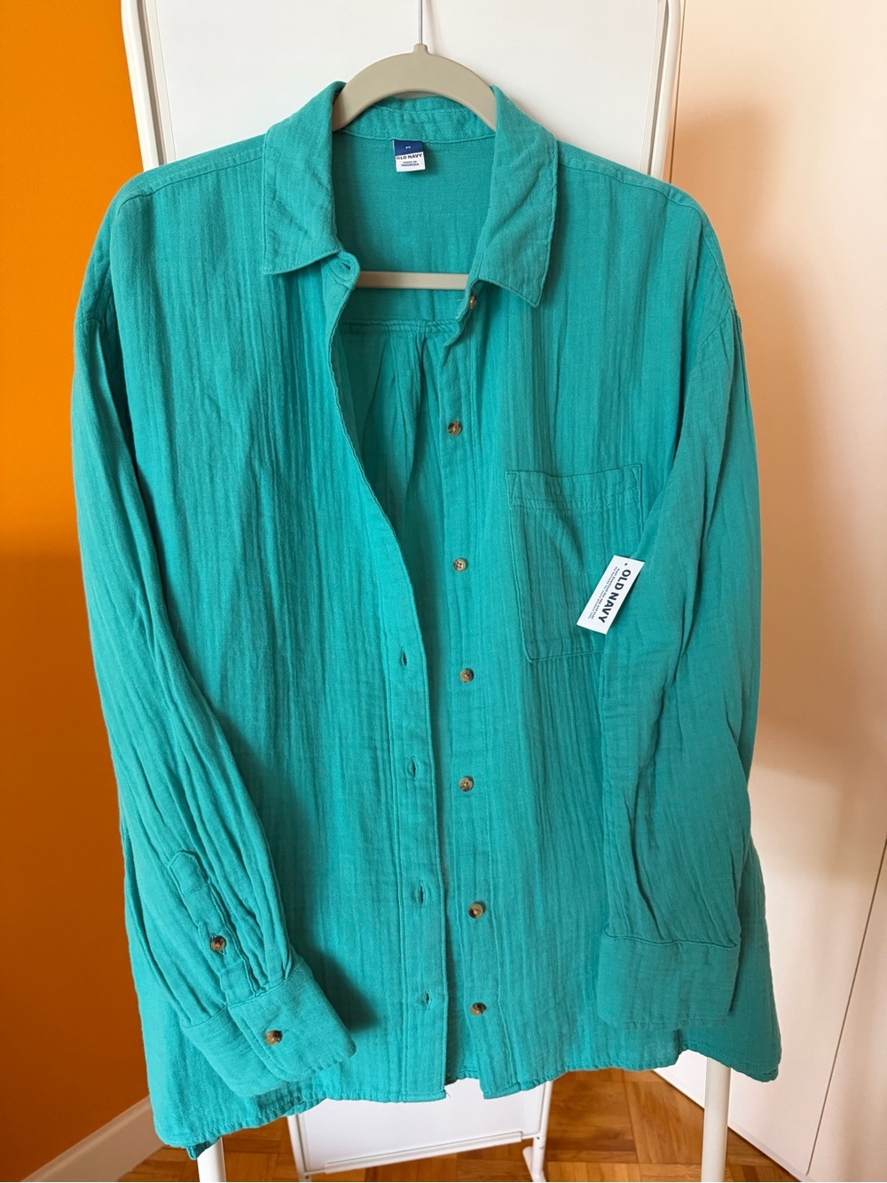 Old Navy turquoise cotton gauze shirt
